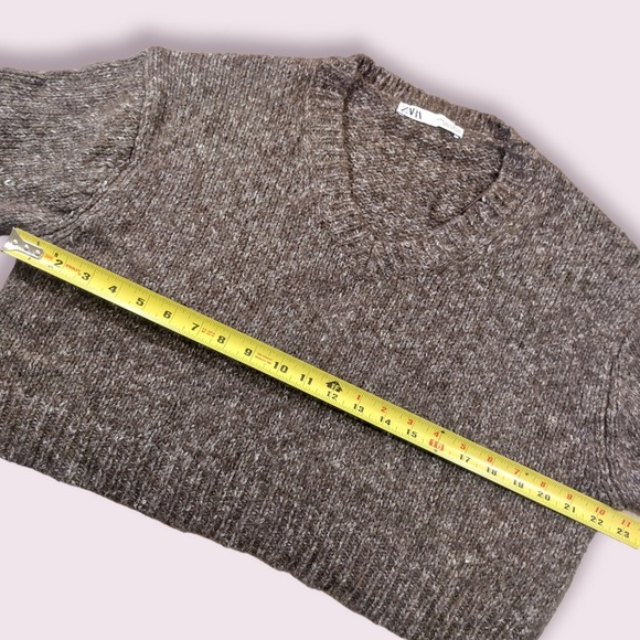 Zara Twisted Knit V Neck Sweater Wool - Picture 9 of 10